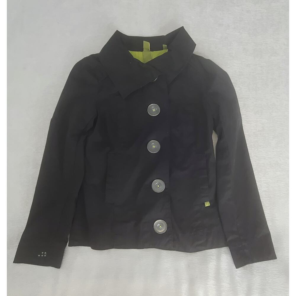 Soia & Kyo funnel neck Cotton black asymmetrical jacket ladies black Size Small - Picture 3 of 9